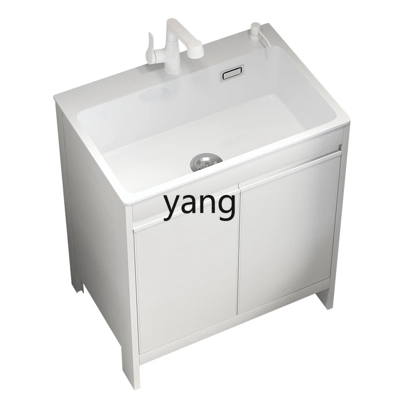 YJQ Balcony Quartz Stone Integrated Deepening Laundry Sink Wash Basin Kitchen Dishwashing Sink