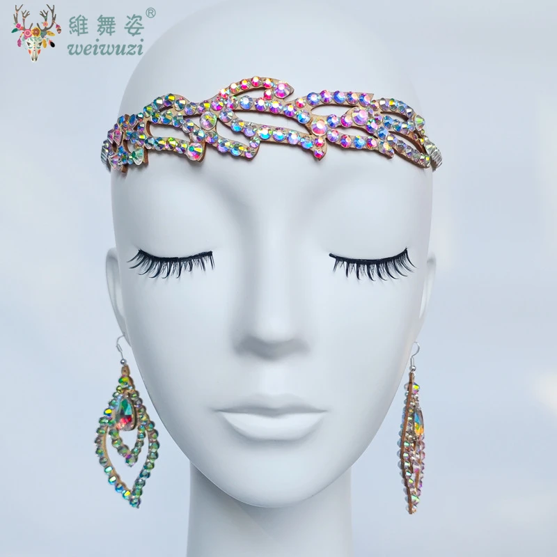 

Belly Dance Rhinestone Drop Forehead Head Chain Headwear Jewelry Drag Queen Accessories Tribal BellyDance Headpiece for Women