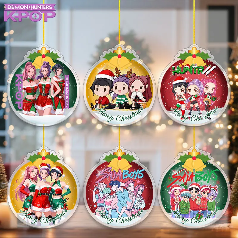 

8 см двухслойный акриловый кулон для K-Pop, охотников на демонов, украшение для рождественской елки, виджет, мультяшный семейный фестиваль HUNTR/X