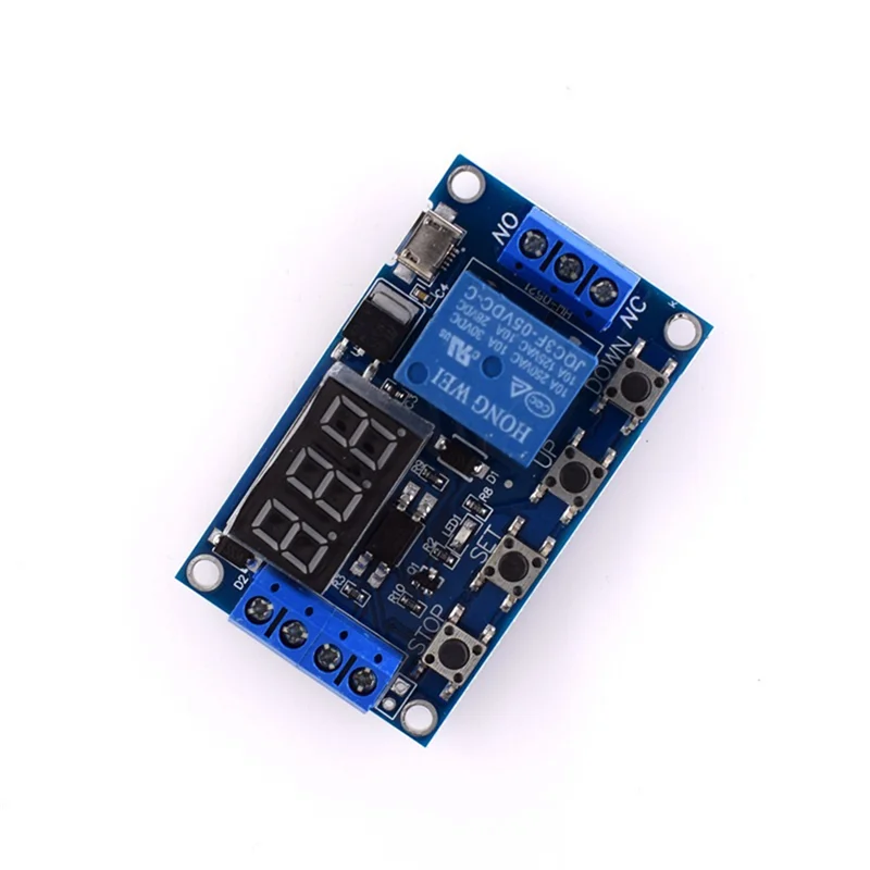 DC 6-30V Support Micro-USB 5V LED Display Automation Cycle Delay Timer Control Off Switch Delay Time Relay 6V 9V 12V