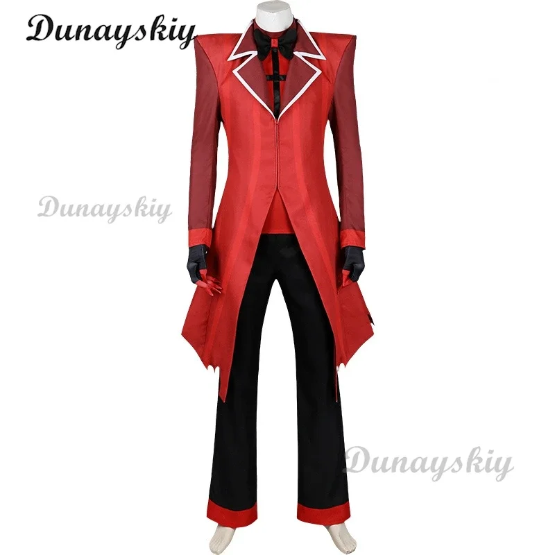 زي تنكري أنيمي ALASTOR زي تنكري أحمر زي تنكري زي موحد زي كرنفال الهالوين للبالغين