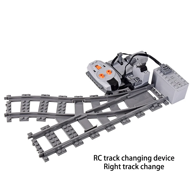 Motore del treno RC sinistra/destra Track Change Components scena MOC Building Blocks centralina mattoni giocattoli Rail Car compatibile con LEGO