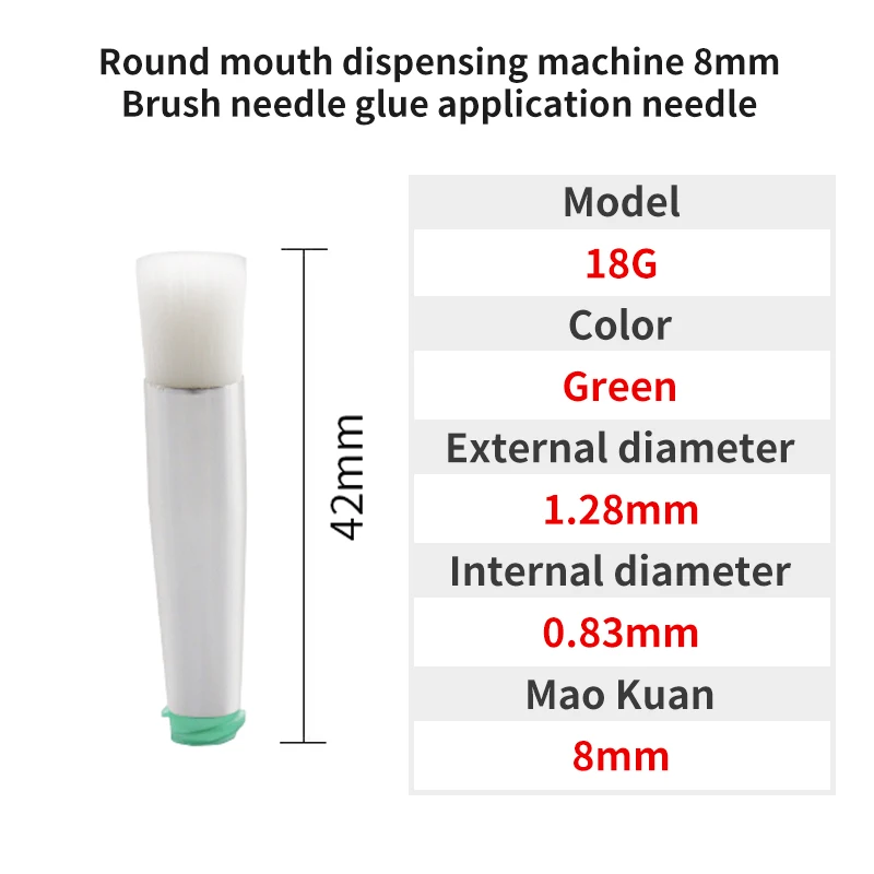 5 stks 8mm Ronde Mond Zachte Borstel Naald Doseren Injectienaald Lijm Coating Naald voor Precisie Doseermachine