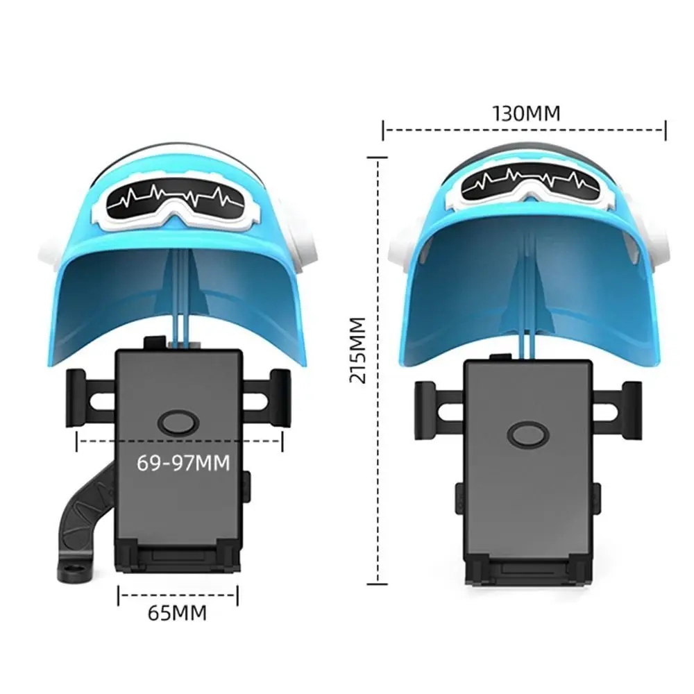 Creative Small Helmet Sunscreen Phone Stand Sunshade Umbrella Phone Bracket Mobile Phone Holder for Motorcycle Bike Accessories