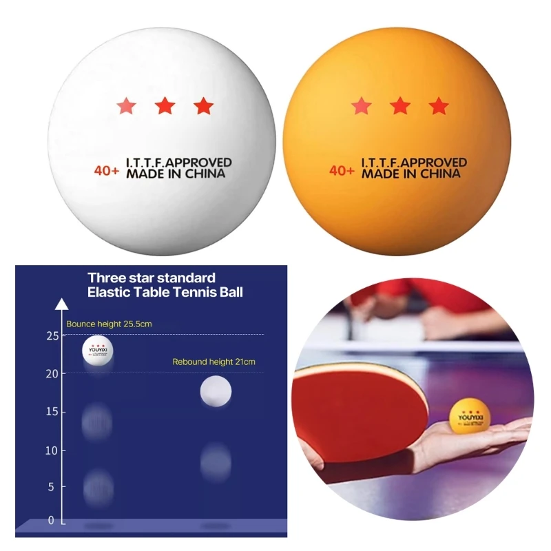 10 Pcs Table Tennis Ball Replacement Pingpong Ball 3-Star Standard Table Tennis Ball for Indoor/Outdoor Pingpong Table