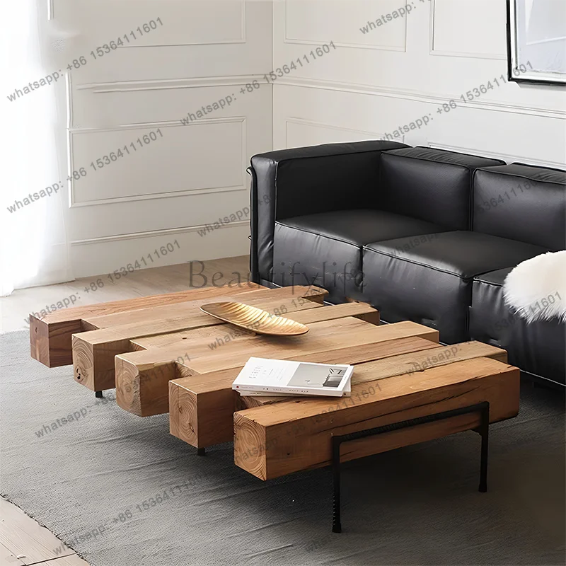 Aesthetic Modern Coffee Table Unique Minimalist Clear Transform Decoration Center Side Table Wood Luxury Meubles