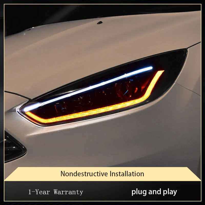 Headlights Styling For Ford Focus 2015 2016 2017 2018 Animation LED Head Lamp DRL Front Day Running Light Signal Car Accessories