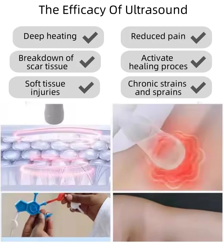 Ultrasound Therapy Device Medical Therapeutic Ultrasound Machine Physiotherapy Products for Pain Relieve