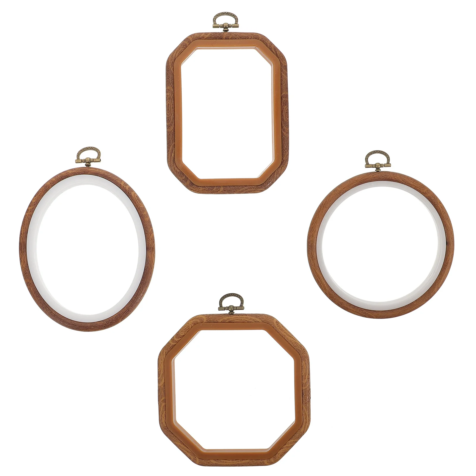 4 قطعة مجموعة إطارات التطريز الأطواق عبر غرزة مع قبضة عدم الانزلاق للعمل الفني اليدوي جدار ديكور مشاريع الخياطة الحرفية