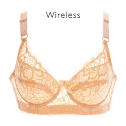 Women Sexy Lace Bra Wireless Minimizer Bra Wire Free Brassiere Women 75-105 B C D Plus Size Lingerie Sexy Adjustable Underwear