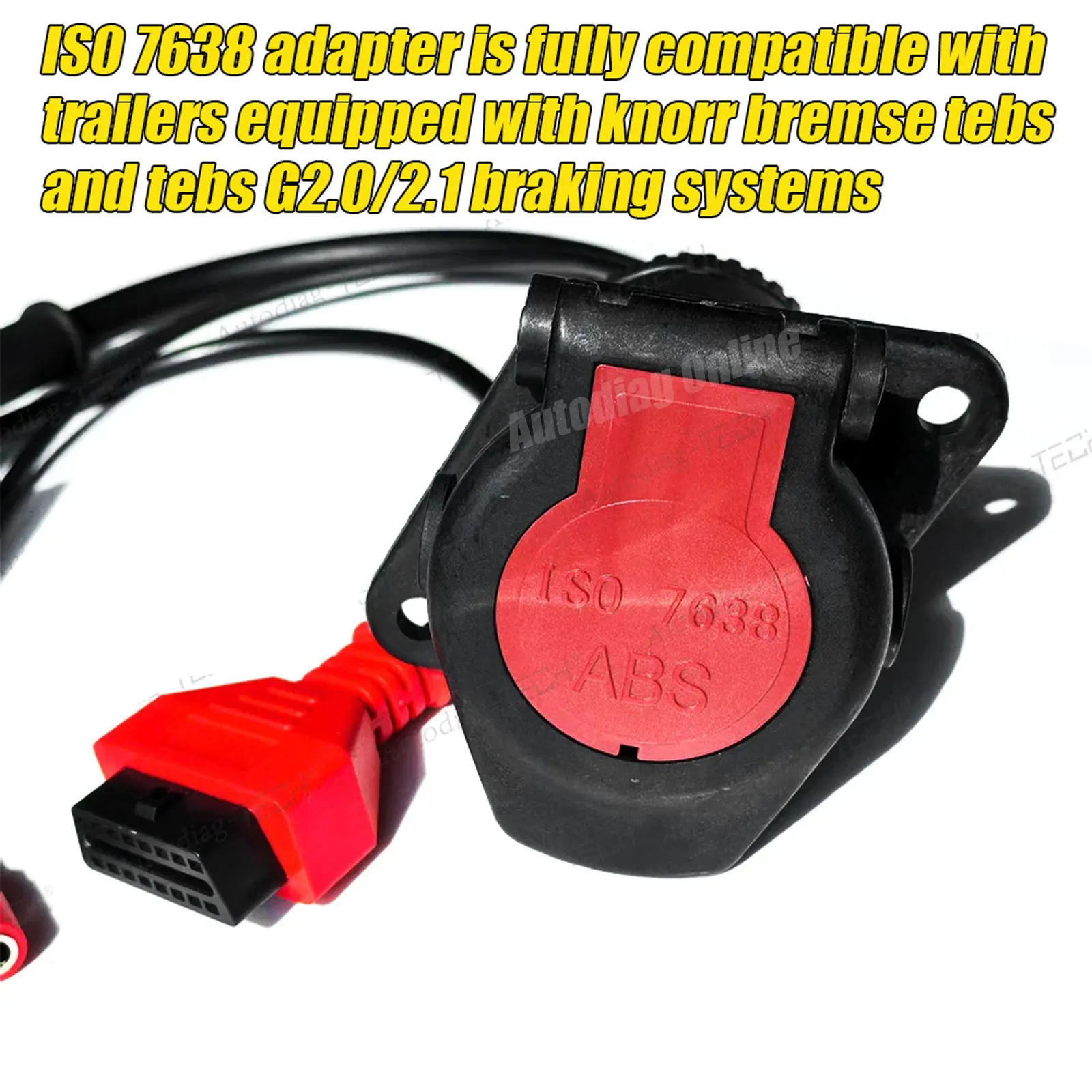 ISO 7638 للمقطورة ABS EBS Obd محول التشخيص لـ Autel/Autocom/LUANCH الماسح الضوئي لشاحنة Bosch/Wabco كابل التشخيص Obd2 #3