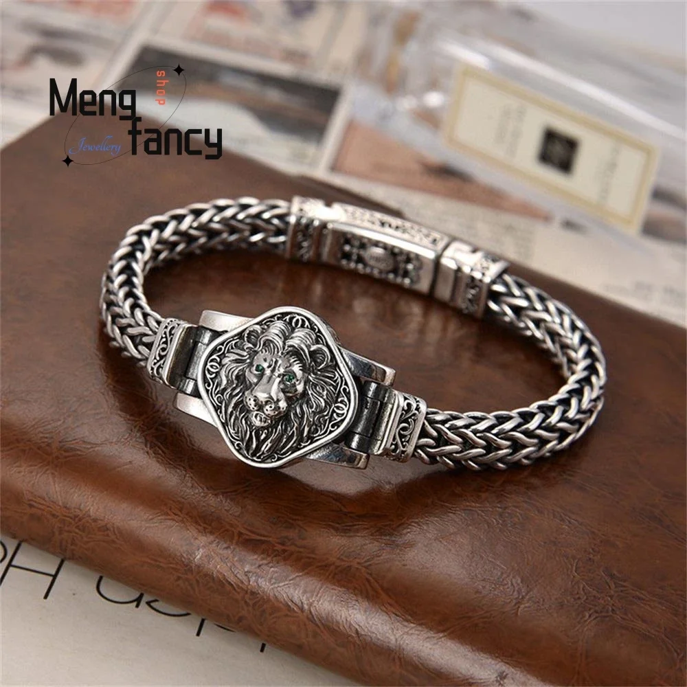 

New Hand-woven Majestic Lion Bracelet 7m Wide Hip Hop Punk Rock Simple Elegant High-grade Exquisite Luxury Quality Fine Jewelry