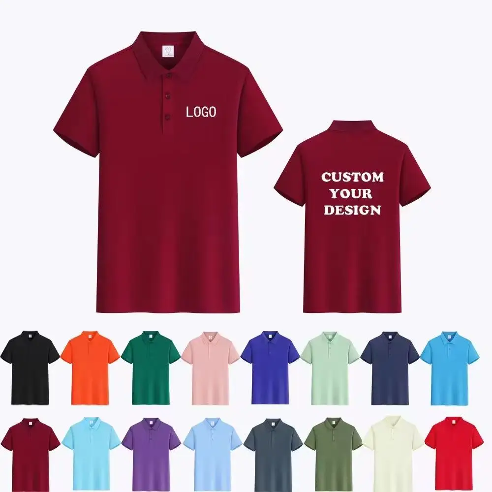 High-end Casual Polo Shirt with Custom Digital Printing for Large Size, Loose and Breathable, 100% Polyester-Cotton, Custom Logo