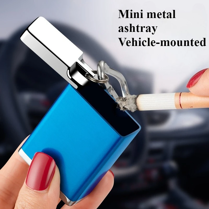 

Портативная пепельница, герметичная автомобильная пепельница, брелок для дыма, пепельница с открытой крышкой из алюминиевого сплава, аксессуары для курения