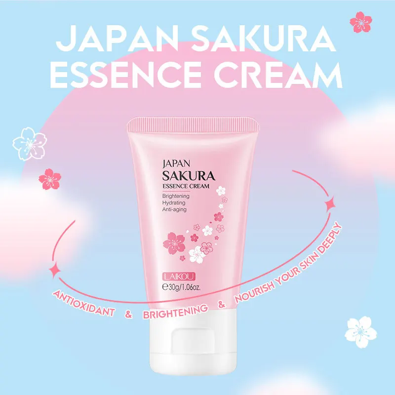 LAIKOU 30g Japan Sakura Essence Face Cream Cherry Blossom Facial Cream Moisturizing  Korean Skin Care