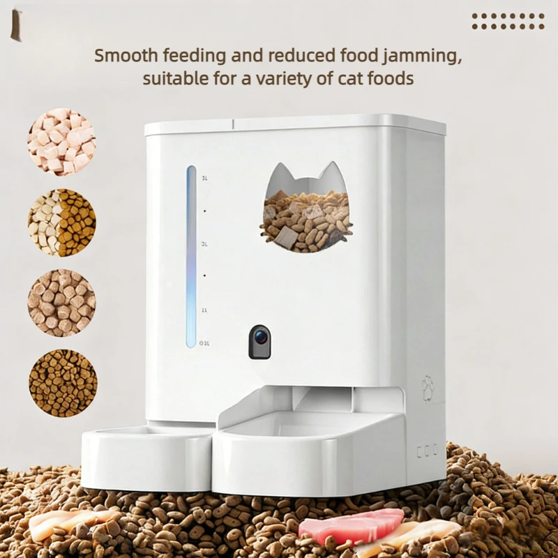 2-in-1 Smart Pet Feeder with Dual Backup , 2.4G/5G WiFi APP Control, Automatic Food Water Dispenser for Cats Dogs