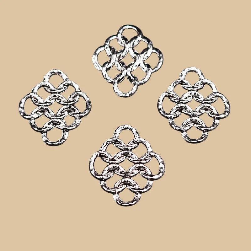 16pcs Silver Plated Geometric Shape Nine Link Connectors Retro Earrings Metal Accessories DIY Charm Jewelry Crafts Making P886