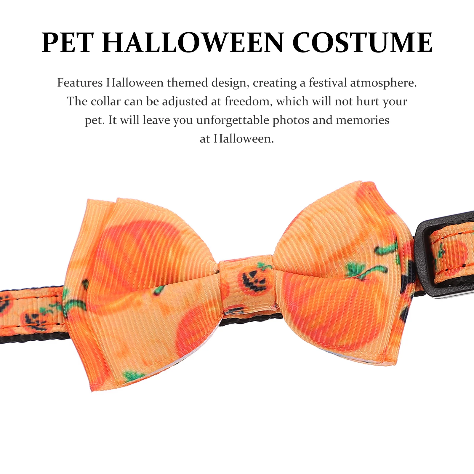 

3Pcs Halloween Cat Collars Adjustable Bell Necklace Small Halloween Costume Holiday Party Supplies Cat Bell Decoration