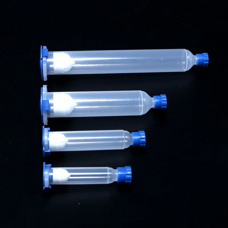 20pcs Industrial Syringe Anti-corrosion Dispensing Syringe Transparent Small Capacity  Syringe Back cover  plug four-piece set