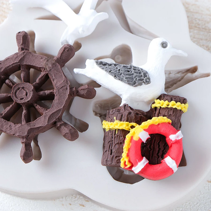 Ocean Sailboat Baking Silicone Molds Home Pastry Chocolate Cake Decorating Tools Kitchen Gadget Wedding Party Birthday Cake Mold