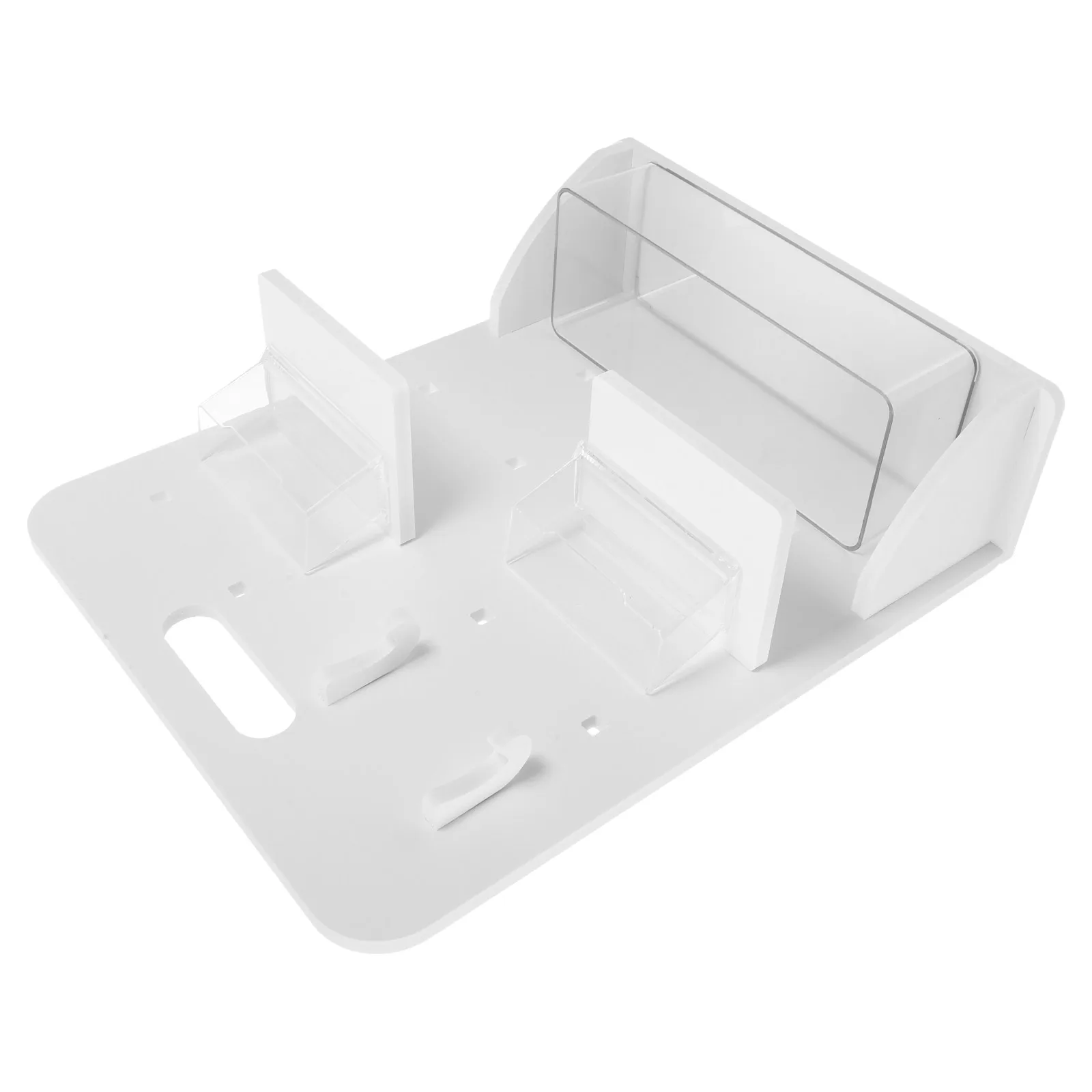 

1 Set Multifunctional Desktop Storage Organizer White Pvc Pegboard No-Drill Adjustable Shelves Hooks Office Supply Stationery