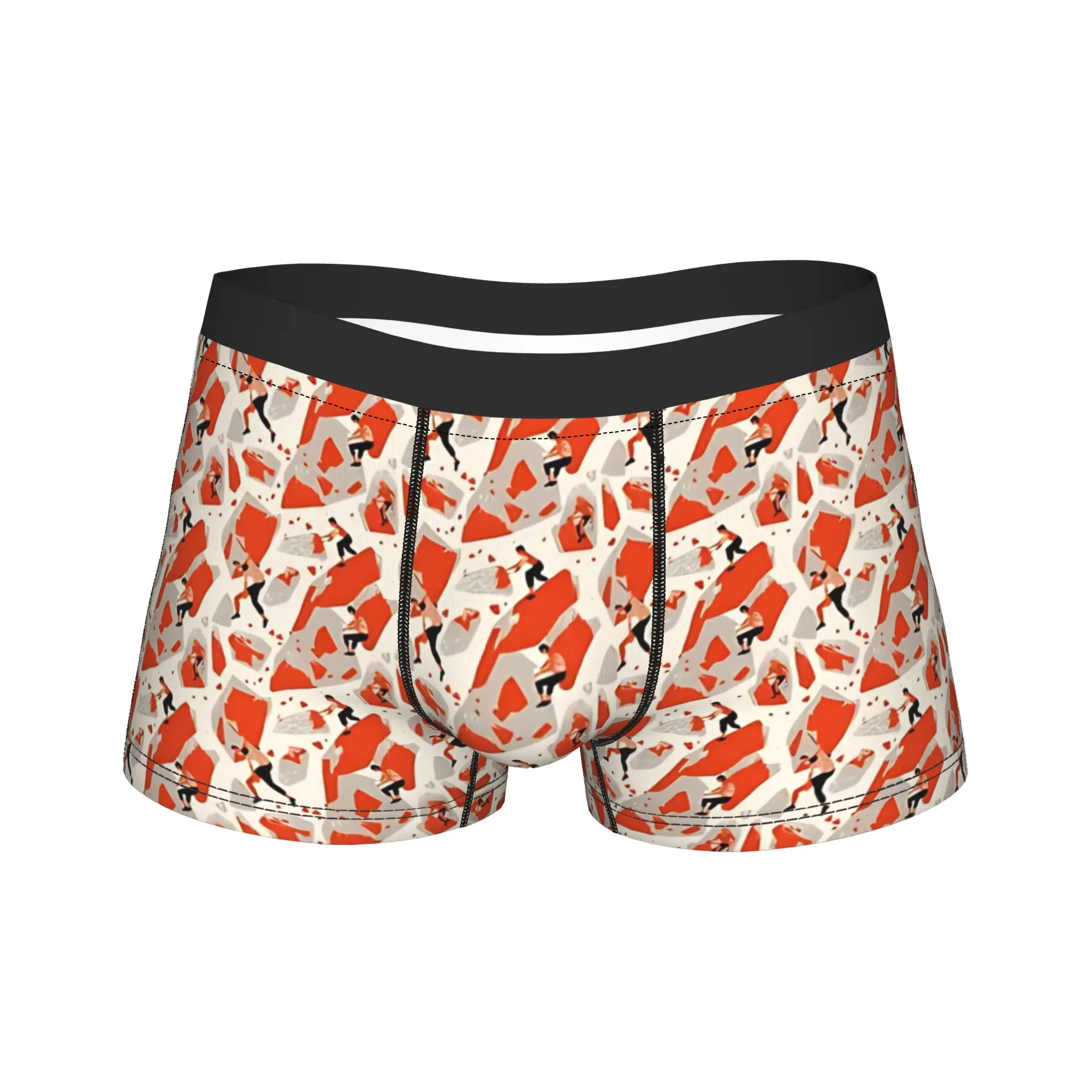 

Minimal Line Art Male Rock Climber Red Hold Seamless Boxershorts Pouch Underwear Trenky Print Shorts Briefs Males Underpants