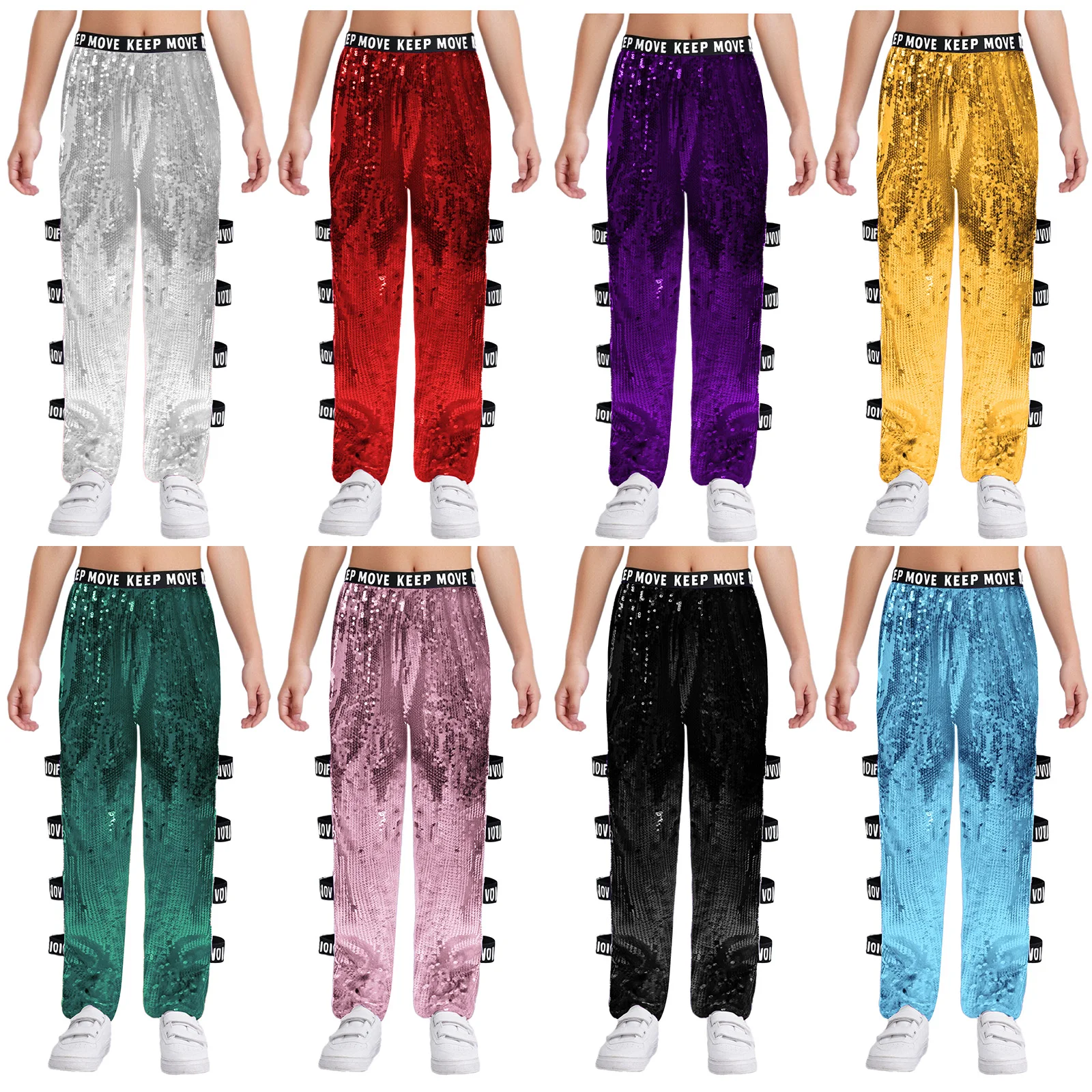 أطفال بنات الرقص السراويل الهيب هوب الجاز مرحلة الأداء زي انقطاع السراويل الترتر اللامعة