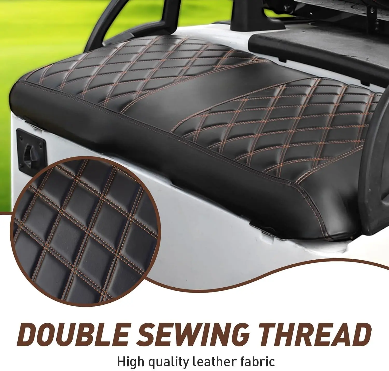 Golf Cart Diamond Seat Vinyl Seat Cover Covers Kit for Fit EZGO RXV Ordinary Front Seat Cushion, No Nails Required