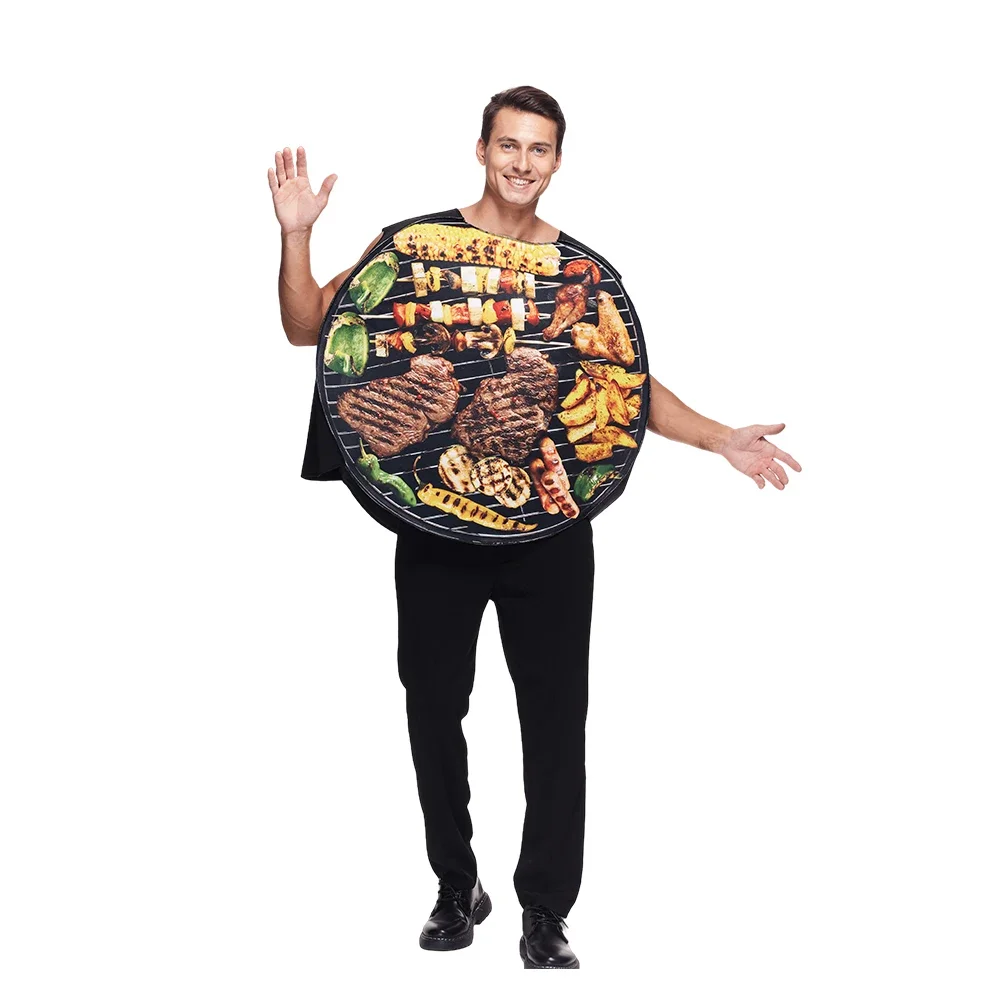 Snailify Adult Grilled Meat Costume Funny Barbecue Food Halloween Tunic Purim Dress Up