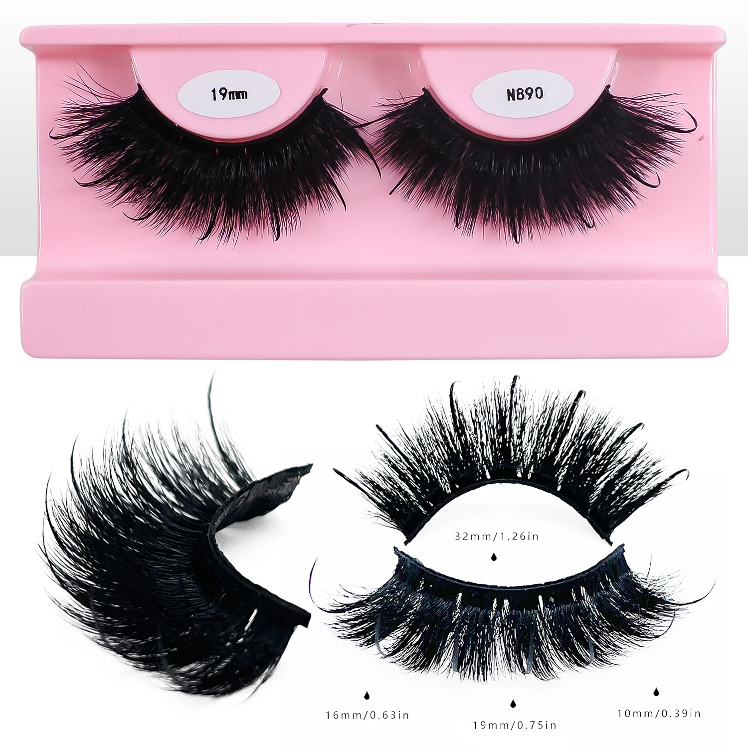 Makeup Faux Mink Lashes Dramatic Thick Full Volume Spike Lash Extensions Wholesale False Eyelashes