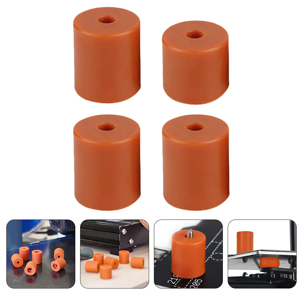 4 Pcs 3D Printer Accessories Heat Bed Leveling Parts 18MM 16MM Brown Silicone Columns Reduction Easy Install Stable