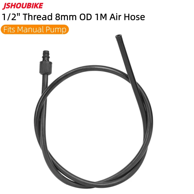 JSHOUBIKE Medium Pressure Braided Reinforced Extension Air Hose Replacement, Cuttable Fits Most Floor & Hand Bicycle Pumps