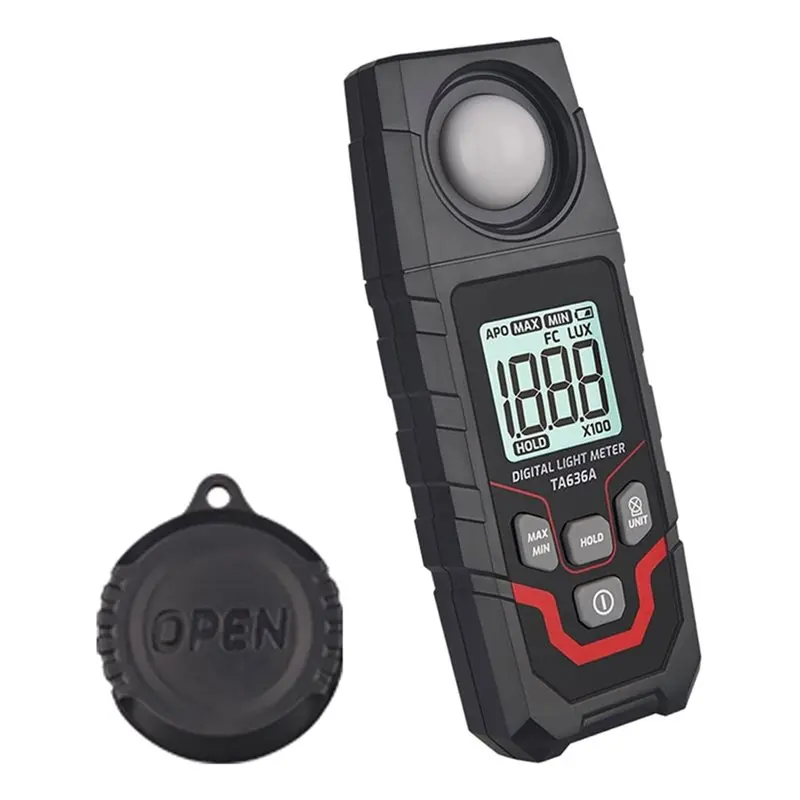 [NEWA08R】 Digital Illuminance Light Meter, Ambient Temperature Measurer, 0-200, 000 Range Lux Meter, Plant For Growth Measuremen