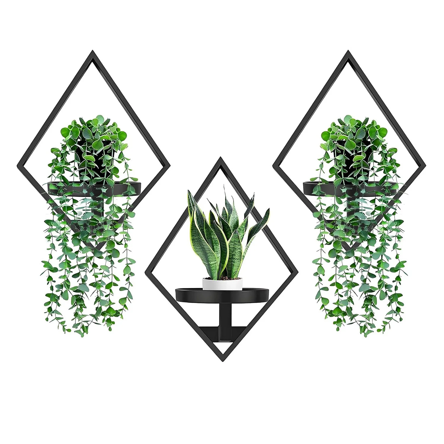 

3 Pack Metal Wall Planters for Indoor Plants, Plant Stand, Plant Hanger Window Plant Shelves for Living Room Outdoor Entryway