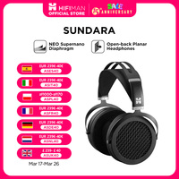 HIFIMAN SUNDARA Over-Ear Full-Size Planar Magnetic Headphones (Black) with High Fidelity Design Metal Casing