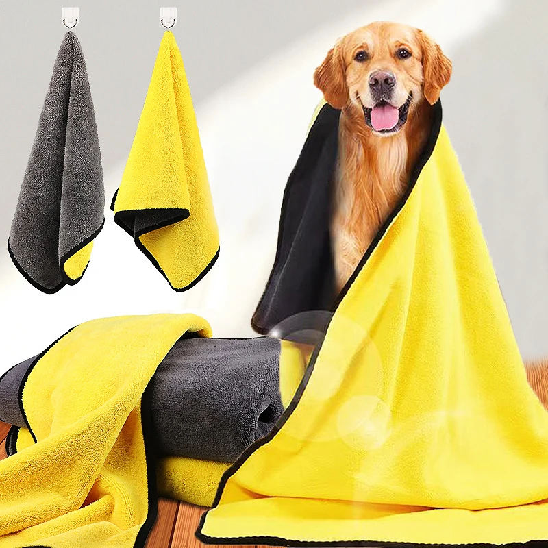Quick Drying Dog Towels Pet Absorbent Towel Microfiber Cat Dog Bathing Towel Dog Bathrobes Wiping Cloth Pet Cleaning Supplies