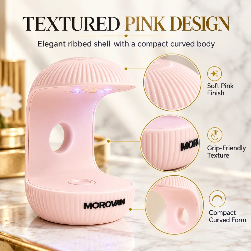 5W Nail Lamp Mini UV LED Rechargeable Cordless Gel Curing Light 4 Beads For Home Travel Home Nail Art Tool Touch Ups Pink
