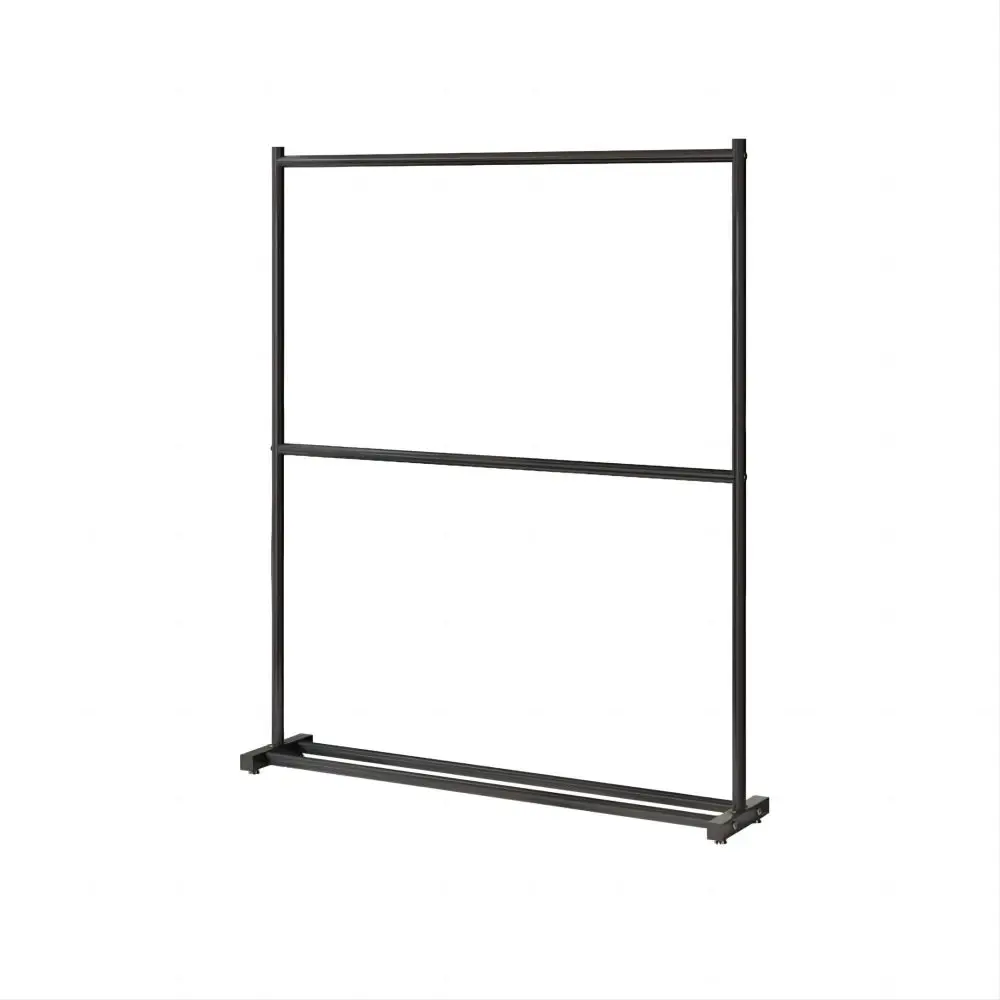 Double Rod Clothing Garment Rack with Bottom Shelf Large Load Capacity Metal Rack for Bedroom Hanging Clothes  150 * 182 * 40cm