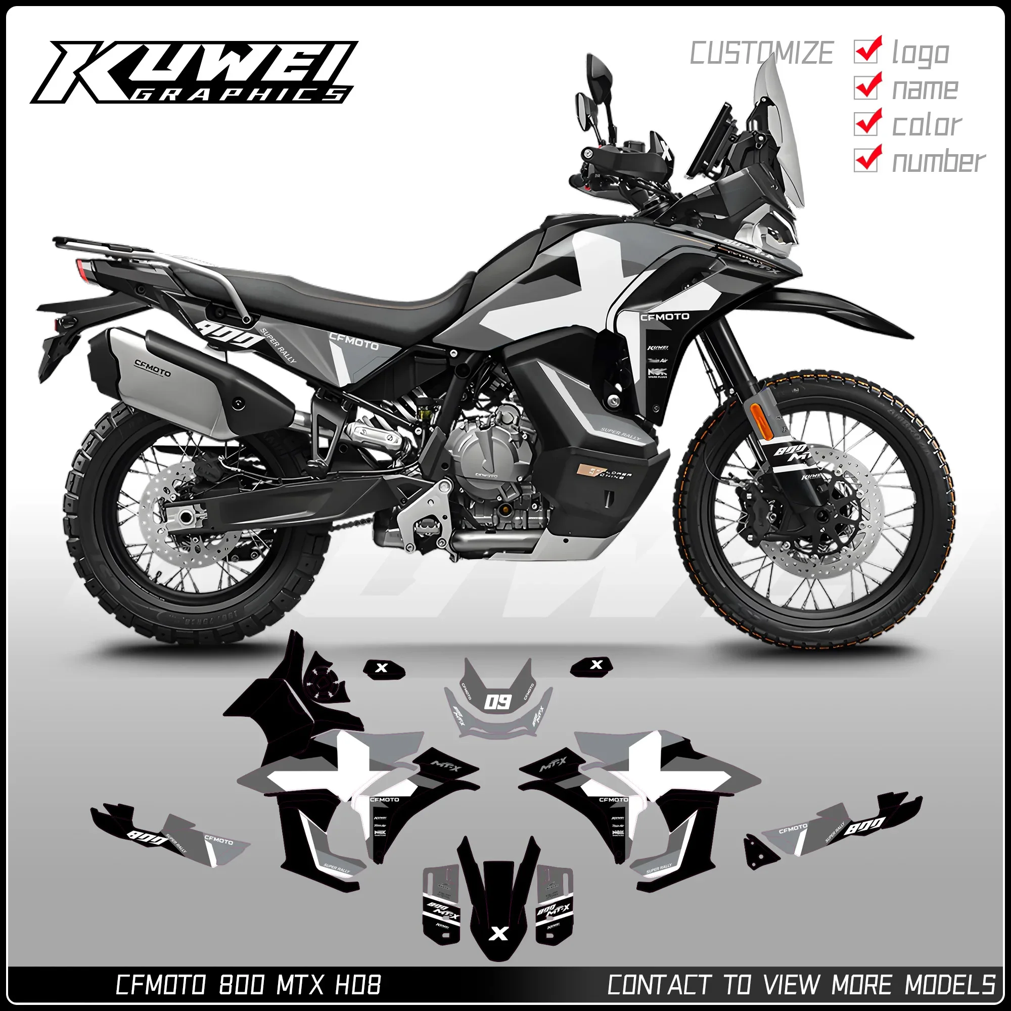 

Подходит для графического комплекта Cfmoto Mtx 800, комплект наклеек, персонализированная настройка
