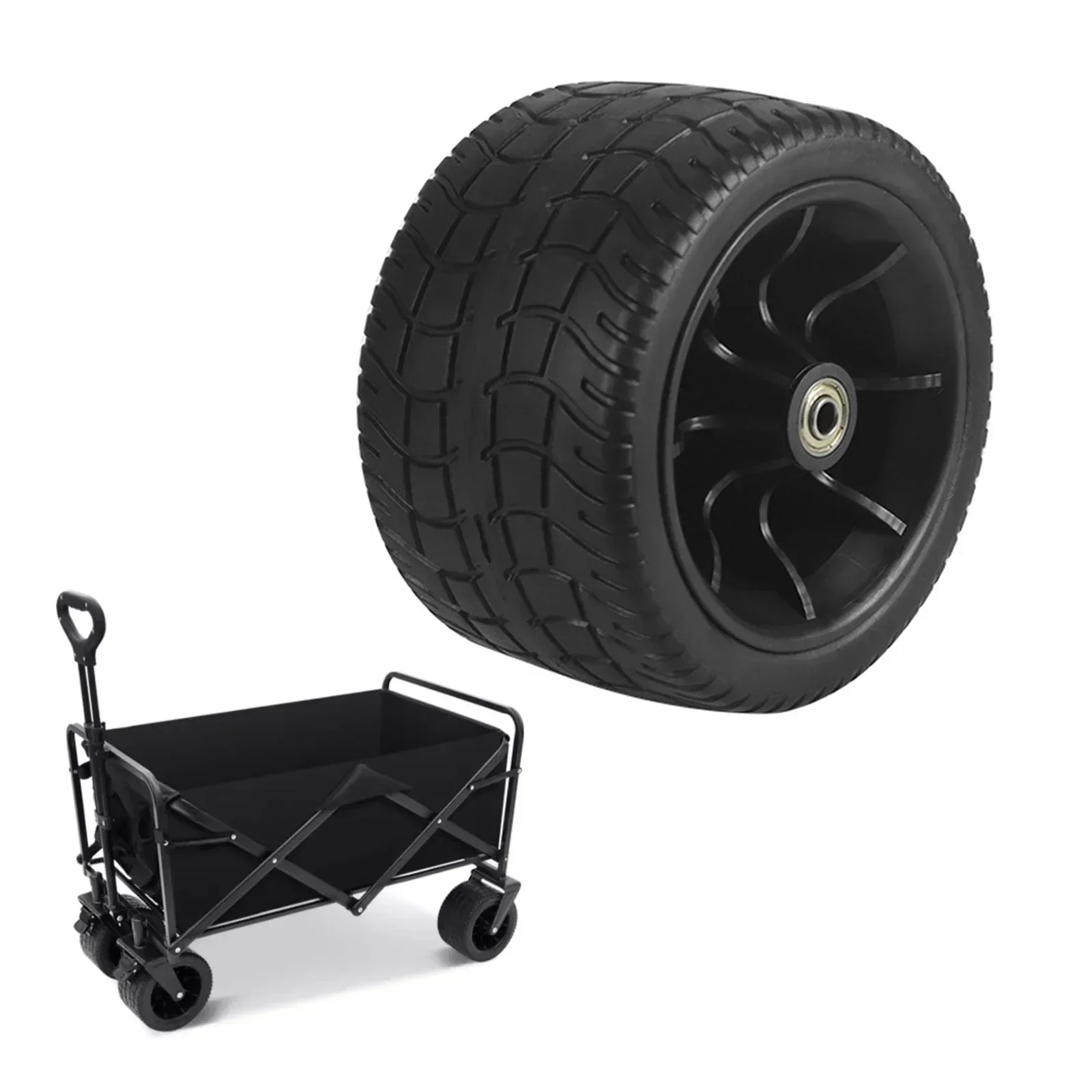 Sturdy 6in All Terrain Replacement Wheel Tire With Double Bearings For Heavy Duty Load Bearing On For Folding Wagon Cart