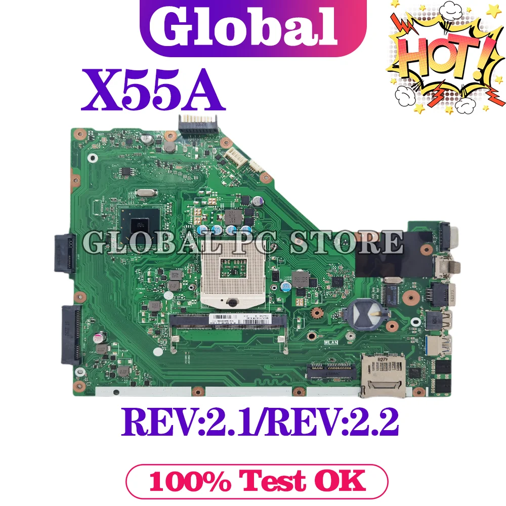 

KEFU X55A Mainboard For ASUS X55A F55A Laptop Motherboard REV 2.1/REV2.2 DDR3 MAIN BOARD 100% Test OK