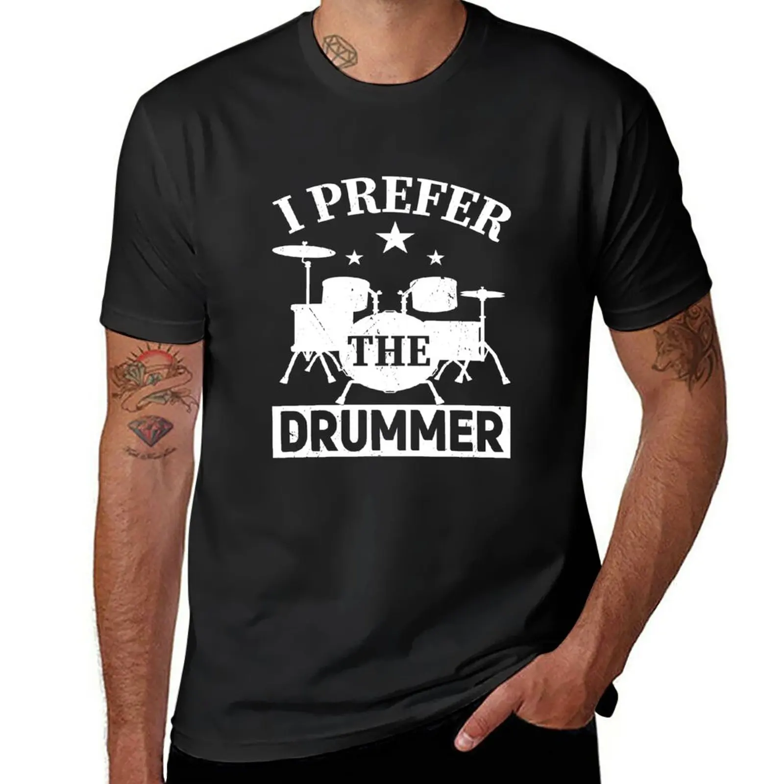 New I Prefer The Drummer Drummer Wife Drums Funny Drumming cool drummer T-Shirt sweat shirts mens t shirts