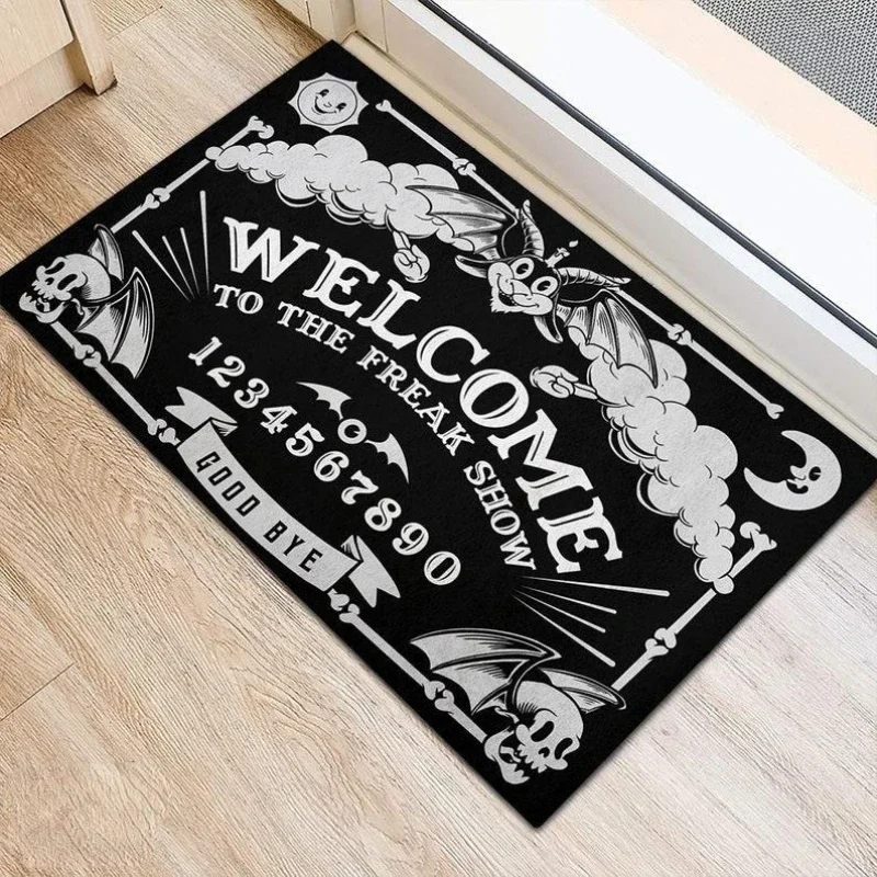 Halloween Gothic Witch Divination Welcome Entrance Doormat Home Decor Hallway Balcony Long Rugs Indoor Non-slip Floor Mat Decor