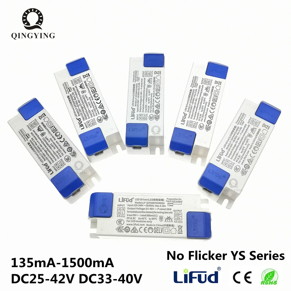 ไม่มีการสั่นไหว LiFud LED Driver LF-GIRxxxYS Series 135mA 200mA 300mA 450mA 600mA 700mA 900mA 1000mA 1200mA 1300mA 1400mA 1500mA