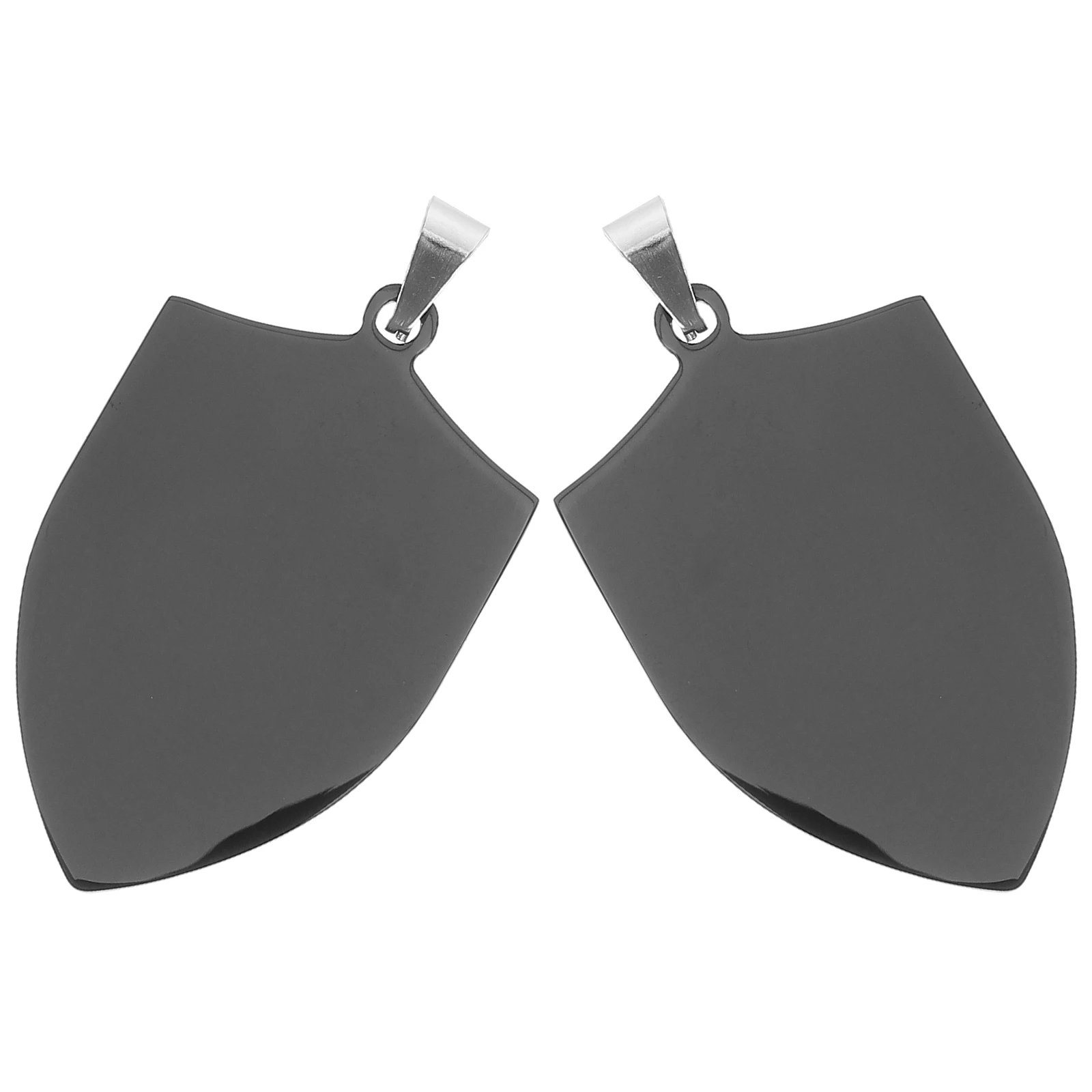 

2 Pcs Blank Dog Tag Stamping Pendants Identification Tags Engravable Metal Patch for Engraving Black