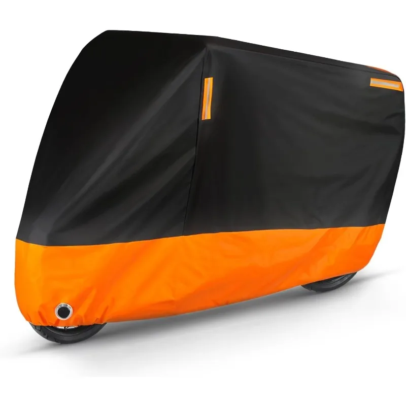 

Motorcycle Cover 105'' Large Heavy Duty Waterproof Outdoor Scooter Shelter Protection with 4 Reflective Strips for Suzuki Yamaha