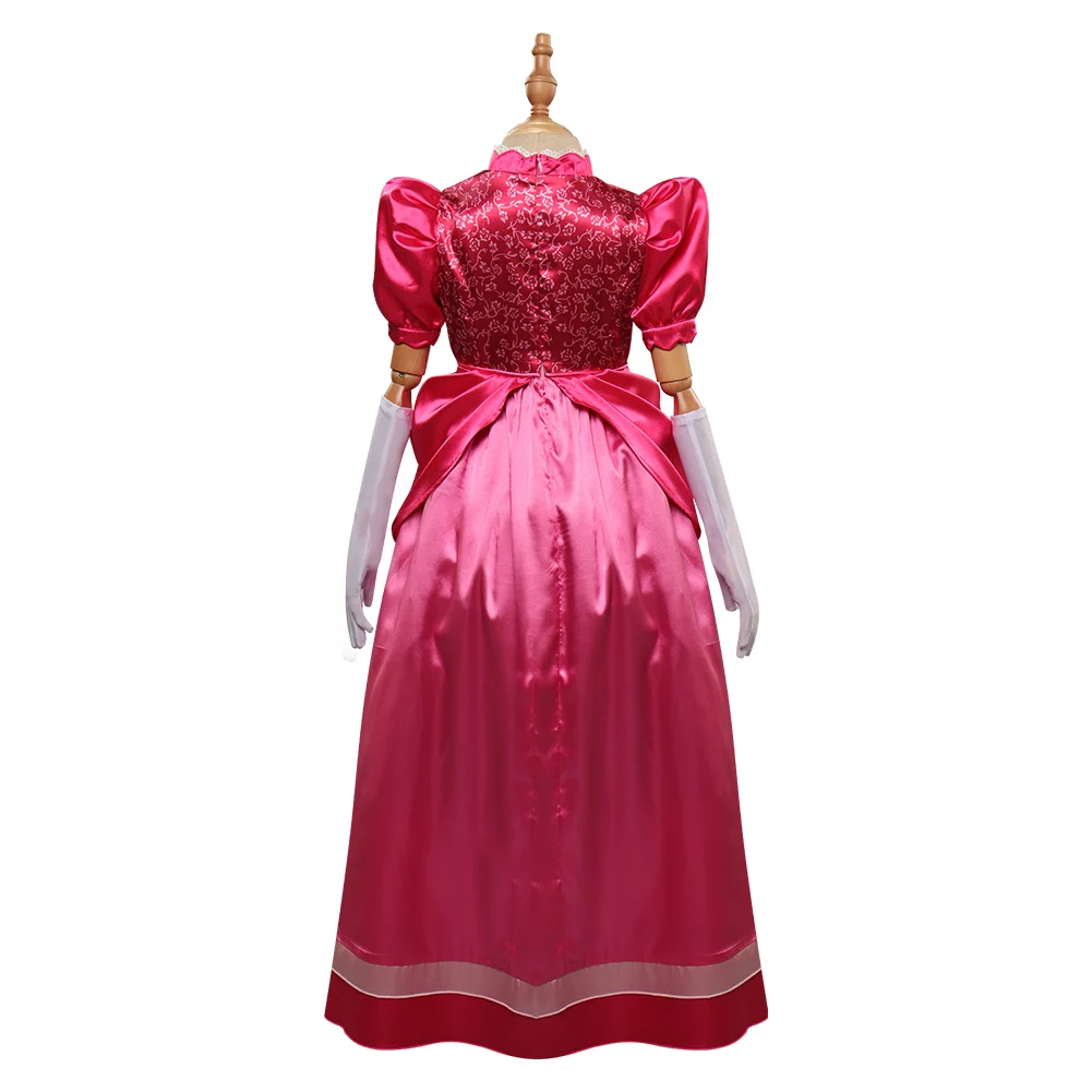 Princess Cosplay Peach Girl Women Costume Anime Game Movie Fancy Dress Up Outfits Jumpsuit Adult Halloween Disguise