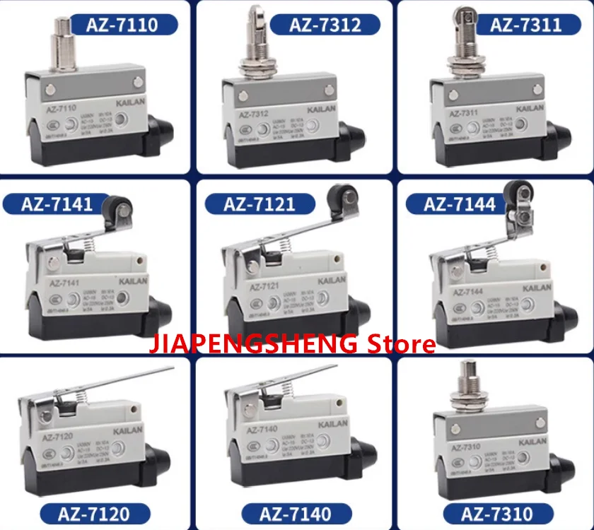 

10A 250VAC AZ-7312 AZ-7311 AZ-7121 AZ-7310 TZ-7141 Waterproof micro switch Travel limit switch straight 90 degree roller lever