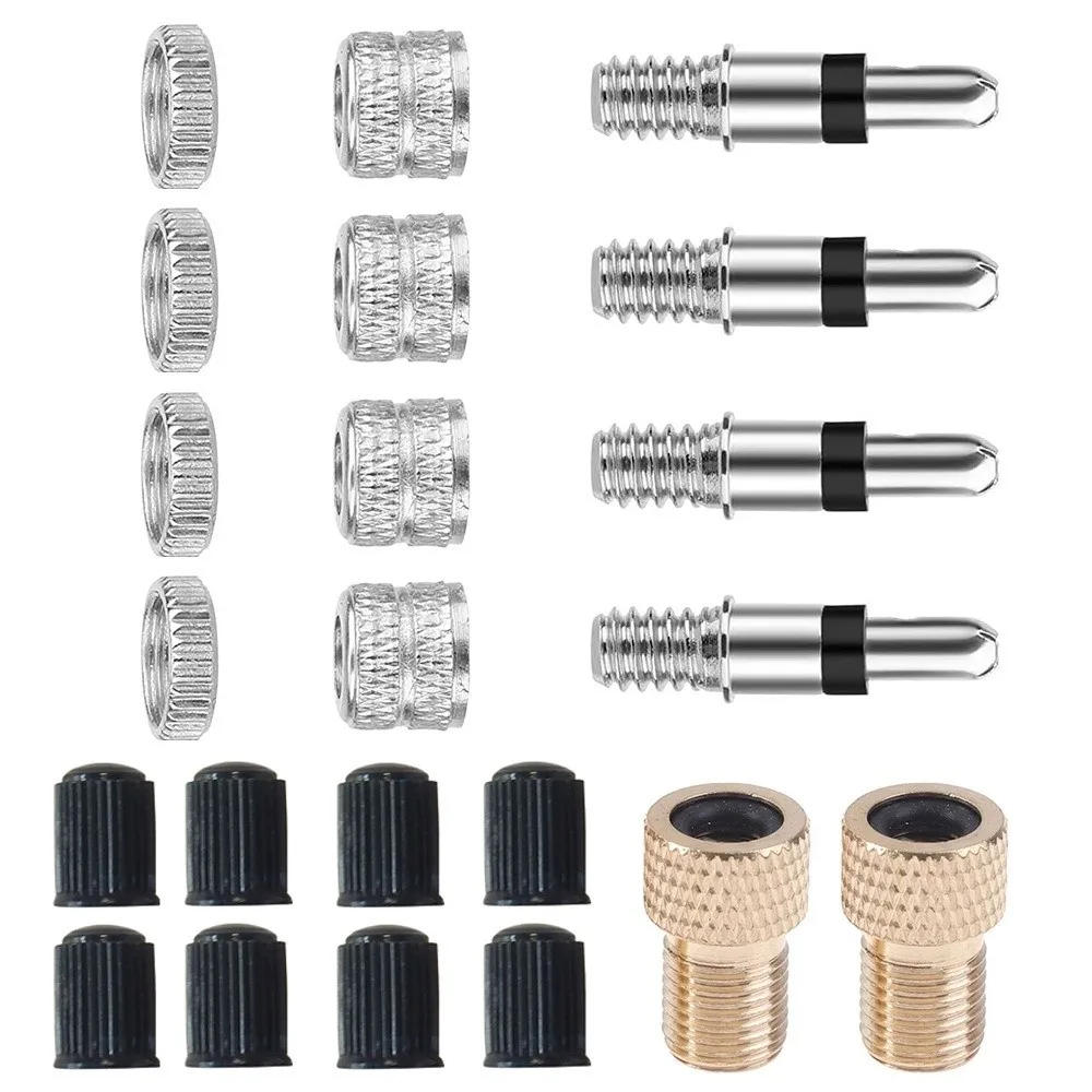 1Set Anti Aging Nickel Plated Brass Bicycle Valve Core Kit Universal 2 Styles Bike Tire Valve Core Lightweight German Valve Core