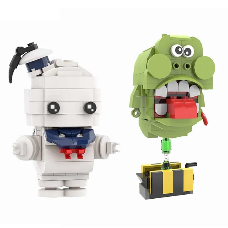 MOC films Puft guimauve plus mince fantômes blancs figurines d'action briques minérales Brickheadzs figurine blocs de construction enfant jouet